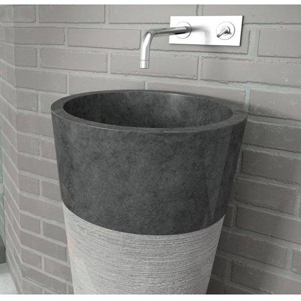 Lavabo pedestal de mármol negro Java de Bathco