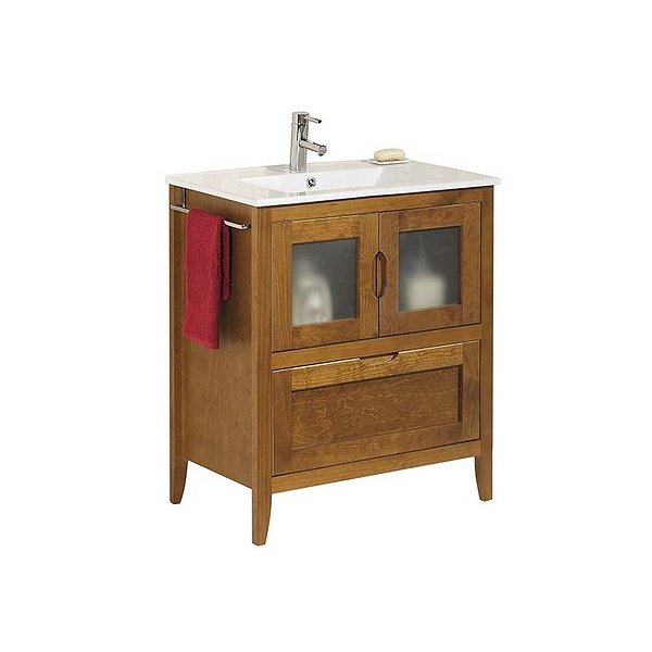 Mueble de Baño  + lavabo cerámica León de Bruntec 2 puertas y 1 cajón Teka