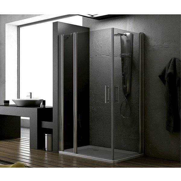 Mampara de ducha angular 1 fijo + 2 abatibles Corinto de Bruntec