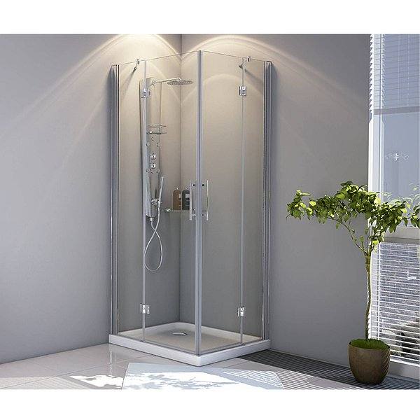 Mampara de ducha angular 2 fijos + 2 abatibles Siracusa de Bruntec