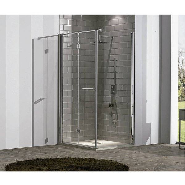 Mampara de ducha angular 2 plegables + 1 fijo Bari de Bruntec