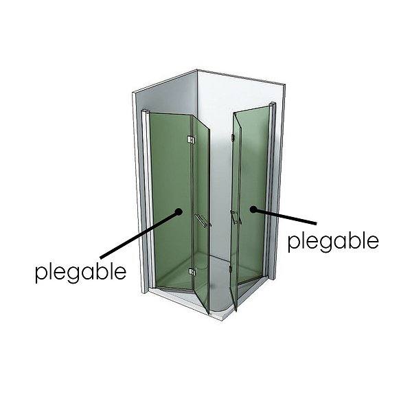 Esquema mampara de ducha angular 4 plegables Módena de Bruntec