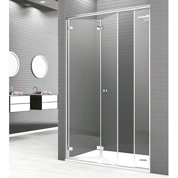 Mampara de ducha frontal 1 fijo + 2 plegables Reus de Deyban