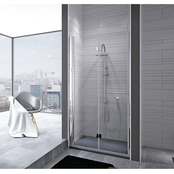 Mampara de ducha frontal 2 plegables Edimburgo de Bruntec