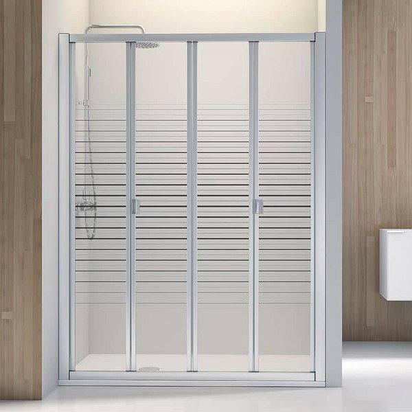 Mampara de ducha frontal  4 plegables DU-212 de Profiltek