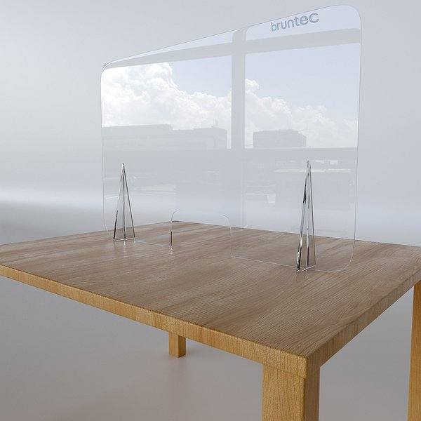 Mampara de protección de metacrilato 5 mm con ventana Troya de Bruntec