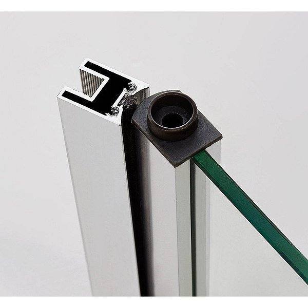 Perfil aluminio cromo brillo de la mampara de Bañera Open 1 transparente de GME panel abatible