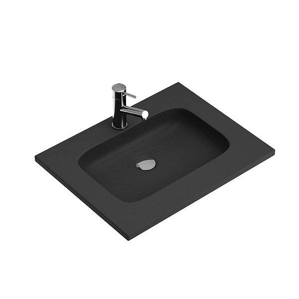 Lavabo encastrado acrílico Masai de Coycama negro azabache