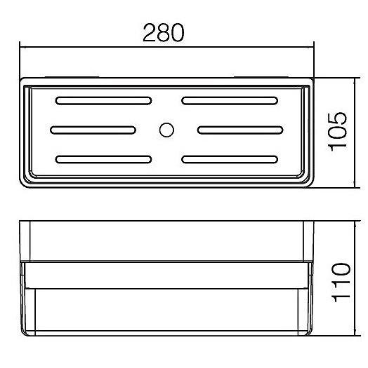 Medidas cesta de baño rectangular negro mate de Imex