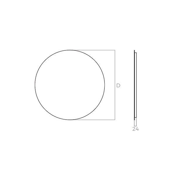 Medidas Espejo Sun luz led circular 80 Ø de Bruntec