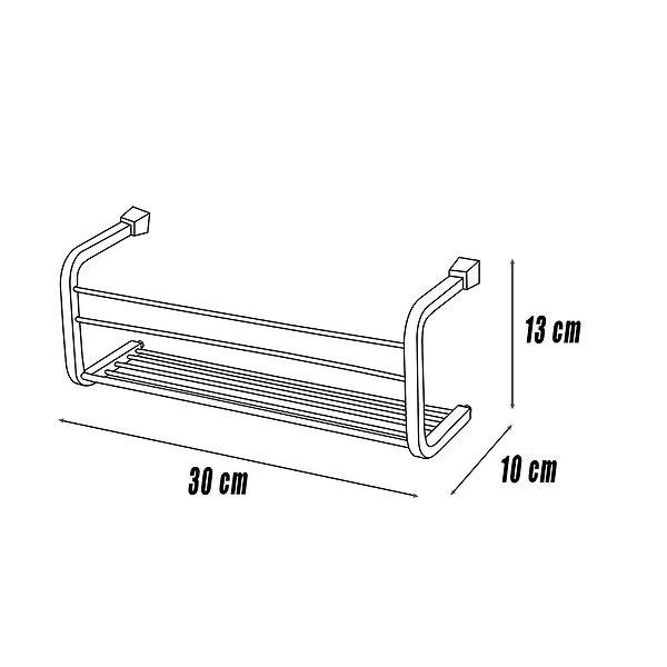 Medidas estante para ducha cromo 30x10x13cm de Mediterránea del baño