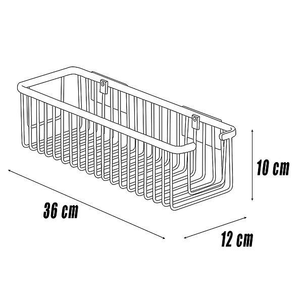 Medidas estante para ducha cromo 36x12x10cm Leo de Mediterránea del baño