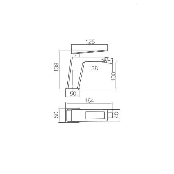Medidas grifo de bidé monomando cromo 139x164 mm  Suecia de Imex
