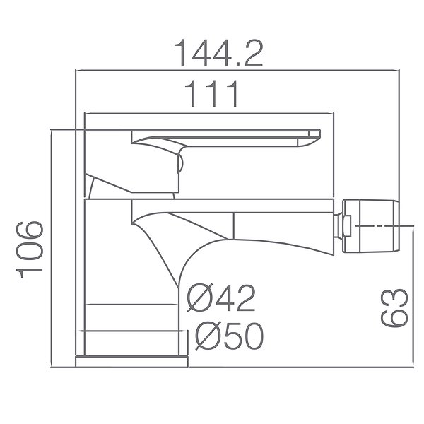 Medidas grifo de bidé monomando cromado 144.2x63 mm Saona de Imex