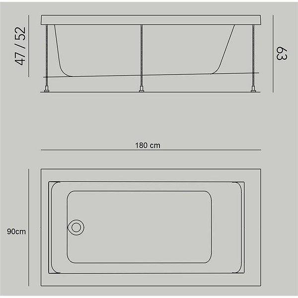 Medidas Bañera hidromasaje Jazz L rectangular acrílica varias medidas de Baños 10