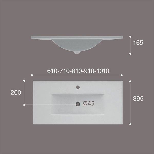 Medidas del lavabo encastrado varias medidas SENO CENTRADO fondo reducido de cerámica Thin de ArtandBath