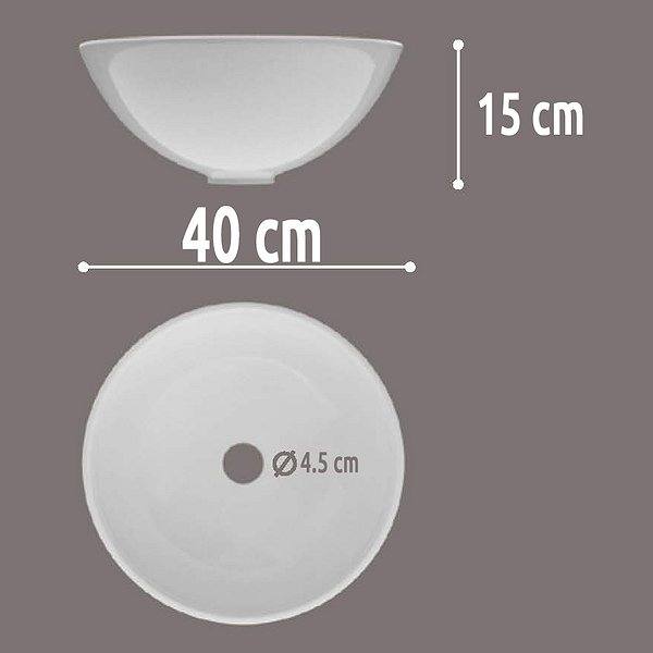 Medidas del lavabo sobre encimera 40ø Solid Surface Bol ArtandBath