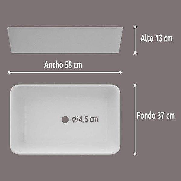 Medidas del lavabo sobre encimera 58x37x13 de cerámica Keops Art&Bath