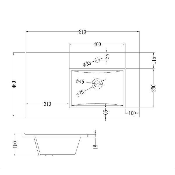 Medidas del lavabo 81cm de ancho