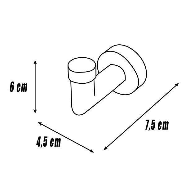 Medidas percha cromo 4,5x7,5x6cm Tau de Mediterránea de Baño