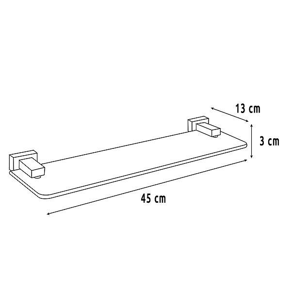 Medidas repisa de baño de cristal 45x13,5x3cm Aries de Mediterránea del baño
