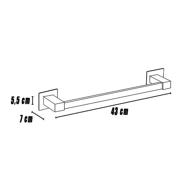 Medidas toallero de baño cromo 43x7x5.5cm Link de Mediterránea del baño