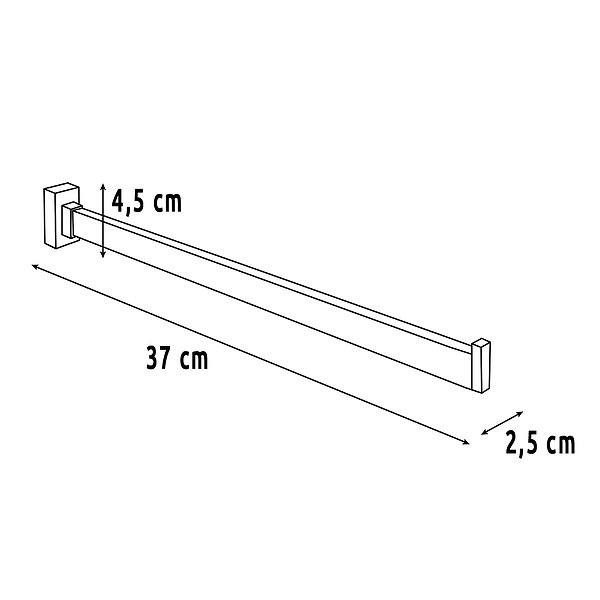 Medidas toallero de baño barra perpendicular cromo 37x2.5x4.5cm Aries de Mediterránea del baño