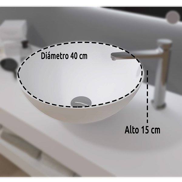 Medidas del lavabo sobre encimera 40ø Solid Surface Bol ArtandBath