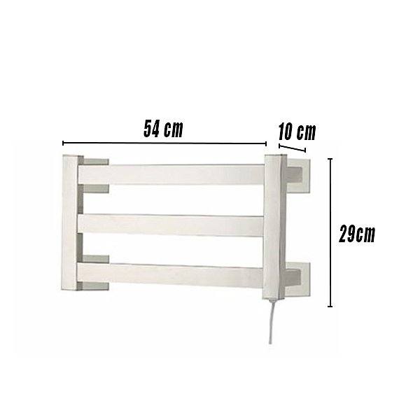 Medidas toallero de baño eléctrico adhesivo 54x10x29cm de Mediterránea del baño