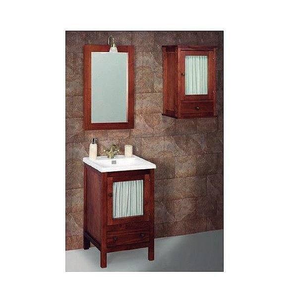 Conjunto mueble de baño 50x40x80cm + lavabo + espejo Velero Mini