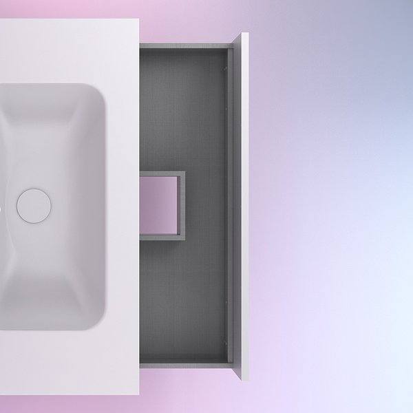 Lavabo cerámica blanco y cajón superior