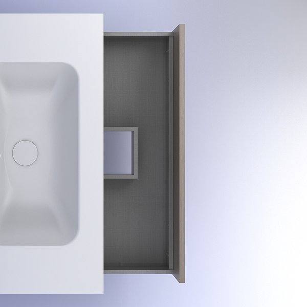 Lavabo cerámica blanco y cajón superior