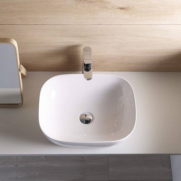 Lavabo sobre encimera de cerámica Olea rectangular de Bathco