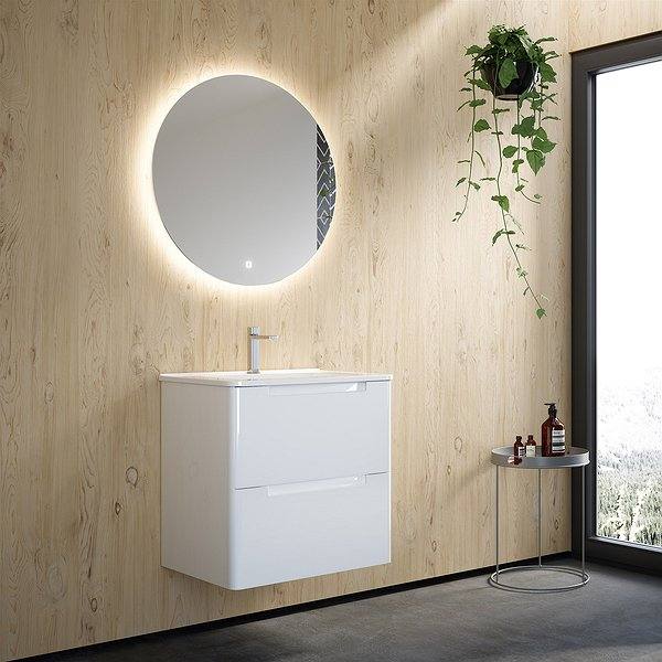 Mueble de baño Omega color blanco brillo, lavabo Dama y Espejo Verna de Coycama