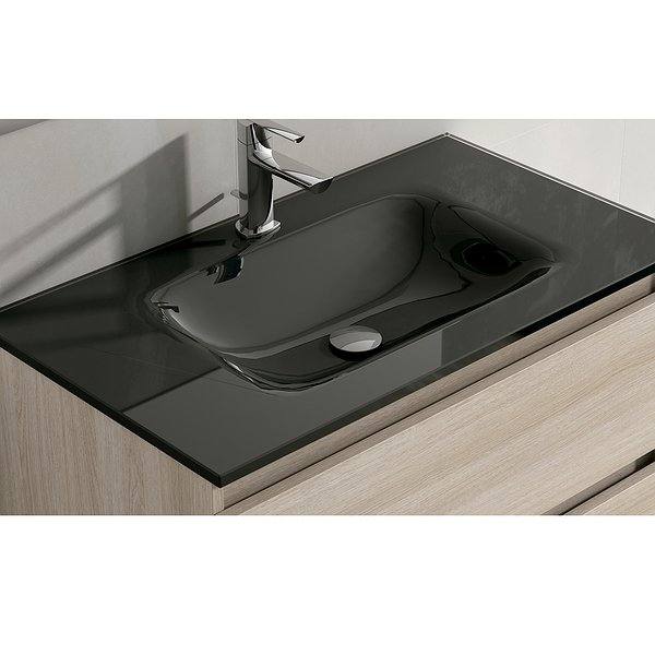 Lavabo encastrado de cristal Óptico Negro de Viso Bath