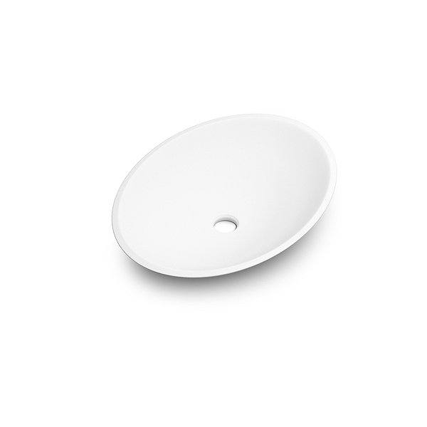 Lavabo Oval 57x41x11 cm sobre encimera Solid Surface de Coycama 