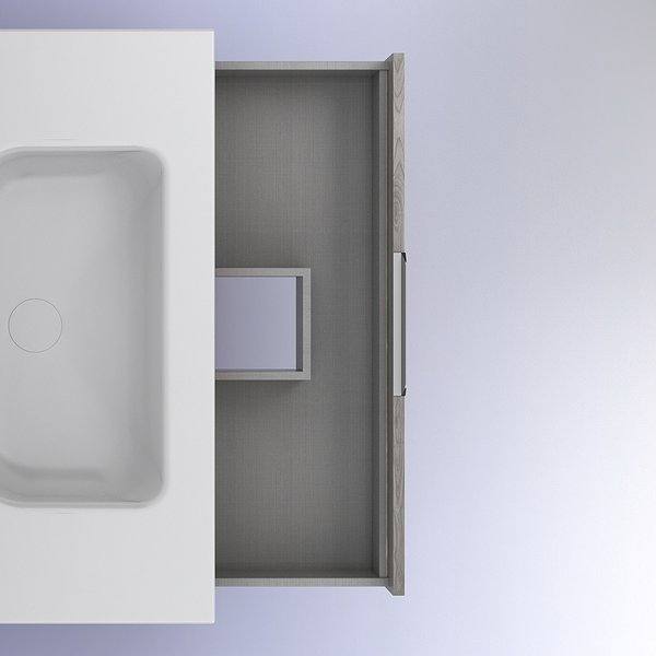 Lavabo cerámica blanco y cajón superior