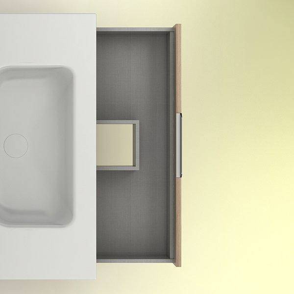 Lavabo cerámica blanco y cajón superior