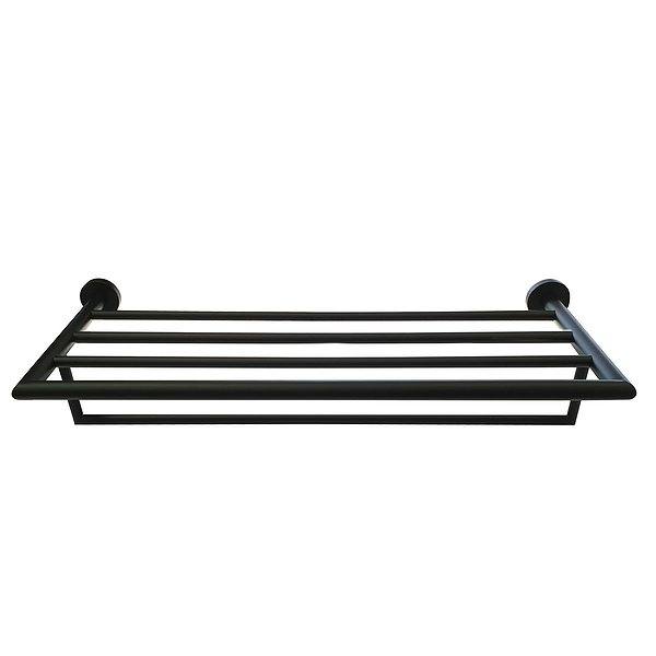 Toallero estante de baño Black negro de 60.5x24x12.5 cm de Bruntec