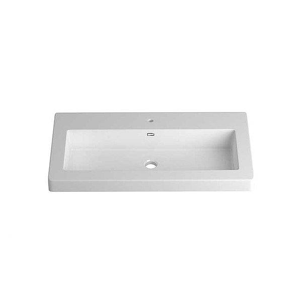 Lavabo Urban encastrado resina blanca poza centrada de Bruntec
