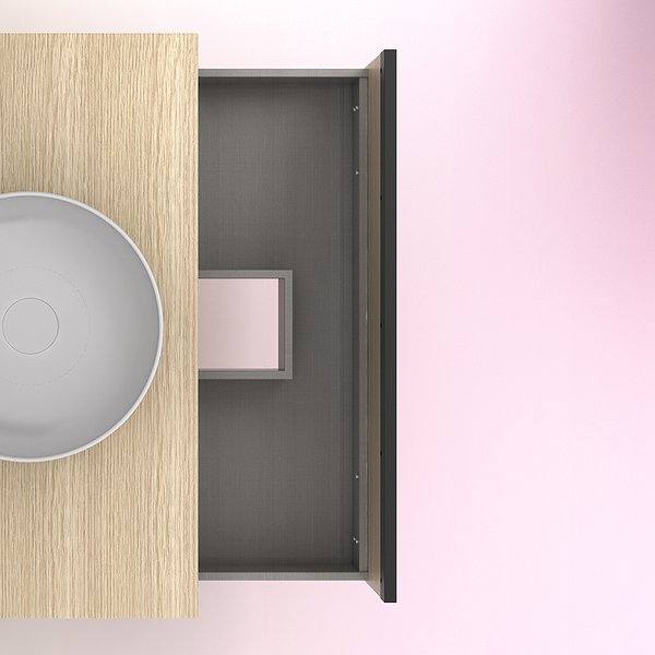 Lavabo cerámica blanco y cajón superior