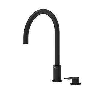 Grifo de lavabo negro monomando en bater&iacute;a PROJECT-TRES