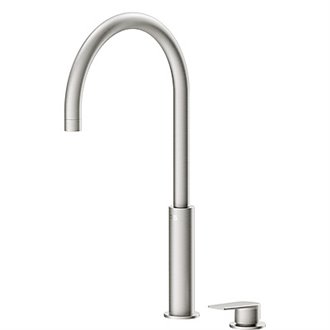 Grifo lavabo acero alto monomando en bater&iacute;a PROJECT-TRES