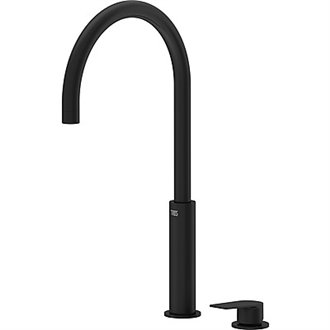 Grifo lavabo negro alto monomando en bater&iacute;a PROJECT-TRES