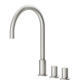 Grifo de lavabo acero bimando en bater&iacute;a PROJECT-TRES