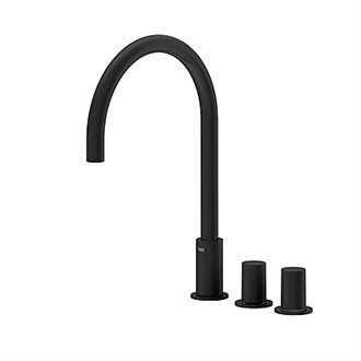 Grifo de lavabo Negro bimando en bater&iacute;a PROJECT-TRES