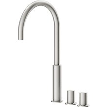 Grifo lavabo acero alto bimando en batería PROJECT-TRES