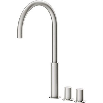 Grifo lavabo acero alto bimando en bater&iacute;a PROJECT-TRES
