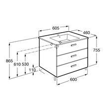 Mueble 3 cajones cedro 60cm Victoria Basic Roca