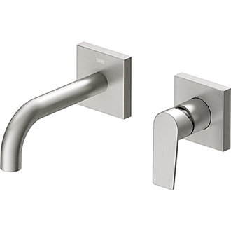 Grifo de pared lavabo acero de 2 centros PROJECT TRES